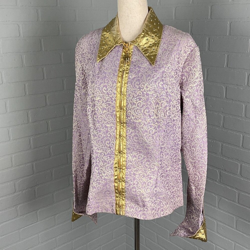 Elegant Gold and Purple Women's Blouse